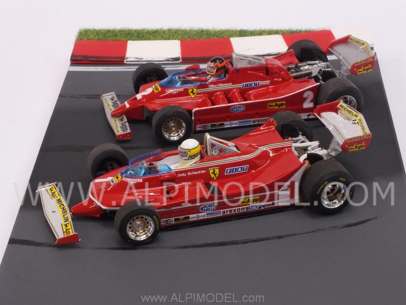Ferrari 312 T5 J.Scheckter + Ferrari 126C Turbo G.Villeneuve Test GP Italy 1980 Turbo Engine Debut - brumm