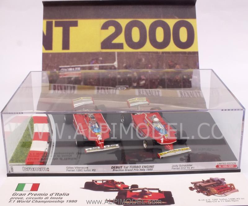 Ferrari 312 T5 J.Scheckter + Ferrari 126C Turbo G.Villeneuve Test GP Italy 1980 Turbo Engine Debut - brumm
