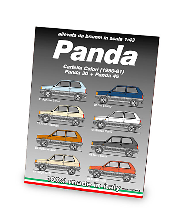 Fiat Panda: Cartella Colori + decals targhe (Color List + plate decals) by brumm