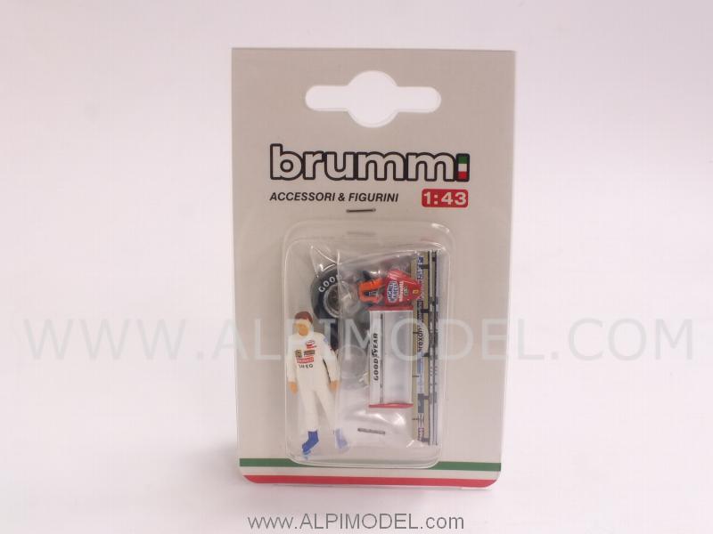 Gilles.Villeneuve figurine 1982 + Ferrari accessories by brumm