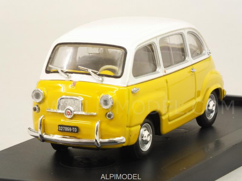 Fiat 600D Multipla 1960 (Bianco/Giallo) by brumm
