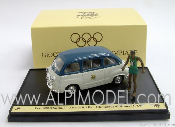Fiat 600 Multipla GIOCHI OLIMPICI ROMA 1960 - ABEBE BIKILA  (with figure) by brumm