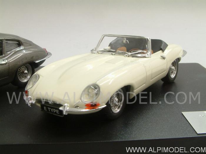 Jaguar E Type 50th Anniversary Set(Coupe Gunmetal +  Spider White) Salon de Paris 1961 - best-model