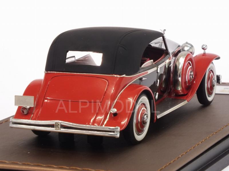 Rolls Royce Phantom II Brewster Newmarket Permanent Sport Sedan Cabriolet closed 1932 (Black/Red) - glm-models