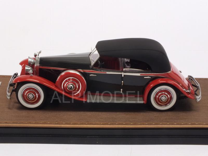 Rolls Royce Phantom II Brewster Newmarket Permanent Sport Sedan Cabriolet closed 1932 (Black/Red) - glm-models