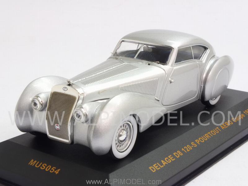 Delage D8 120-S Portout Aero Coupe 1937 Silver by ixo-models