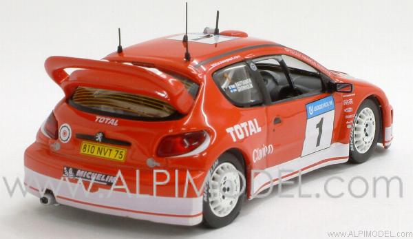 Peugeot 206 WRC M.Gronholm-T.Rautiainen Winner Swedish Rally 2003 - ixo-models
