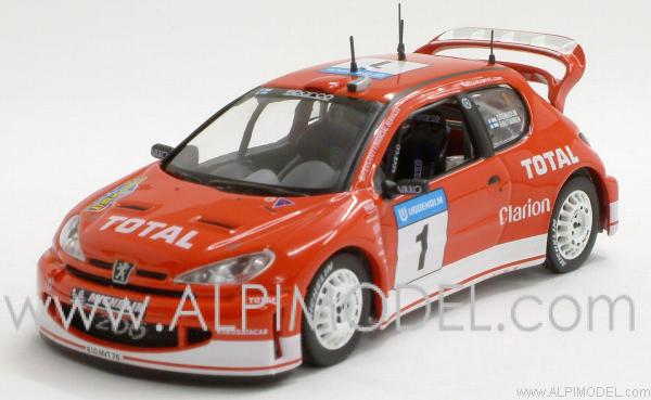 Peugeot 206 WRC M.Gronholm-T.Rautiainen Winner Swedish Rally 2003 by ixo-models