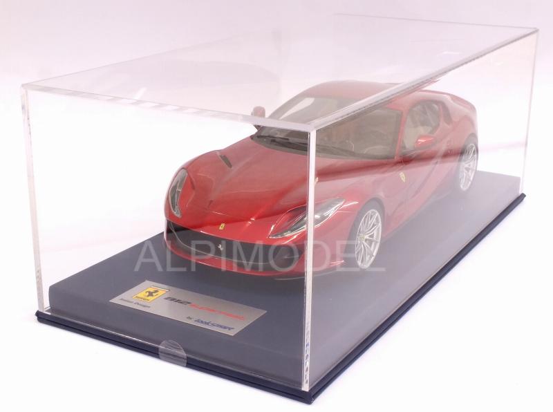 Ferrari 812 Superfast (Rosso Fuoco) with display case - looksmart
