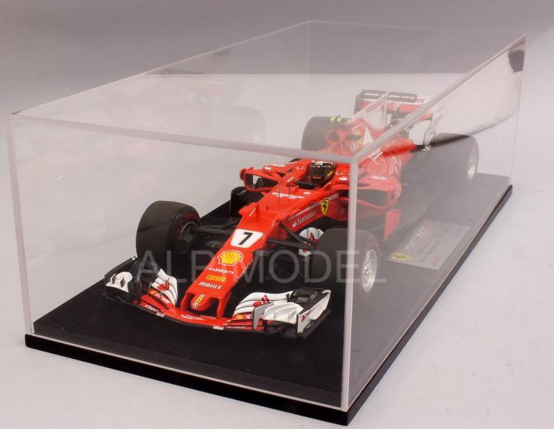 Ferrari SF70-H #5 2nd place GP Monaco 2017 Kimi Raikkonen (with display case) - looksmart