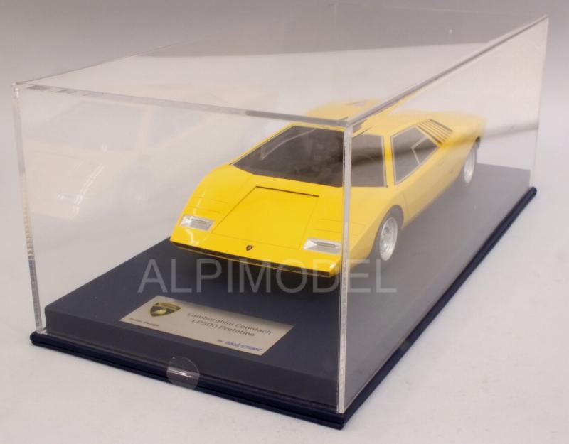 Lamborghini Countach LP500 Prototype (Yellow) with display case - looksmart