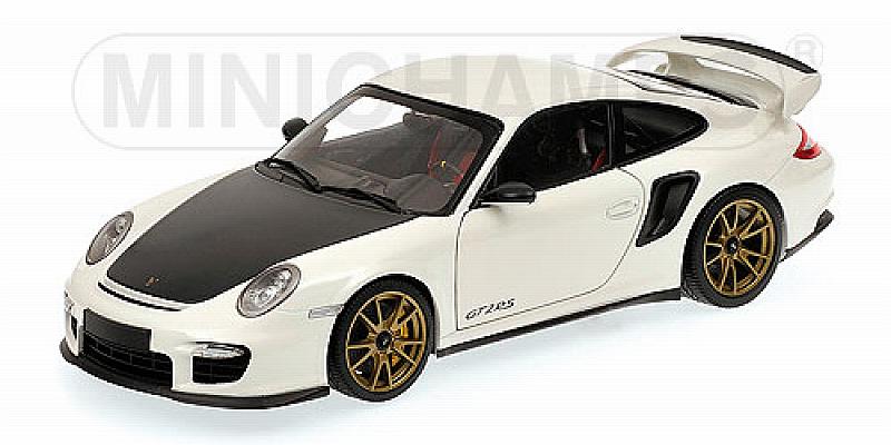 Porsche 911 997 II Gt2 Rs 2011 White With Gold Wheels by minichamps