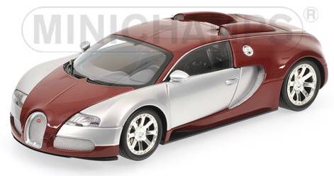 Bugatti Veyron Centenaire Edition Chrome & Red by minichamps