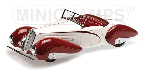 Delahaye Type 135-M Cabriolet 1937 (White/Red) by minichamps