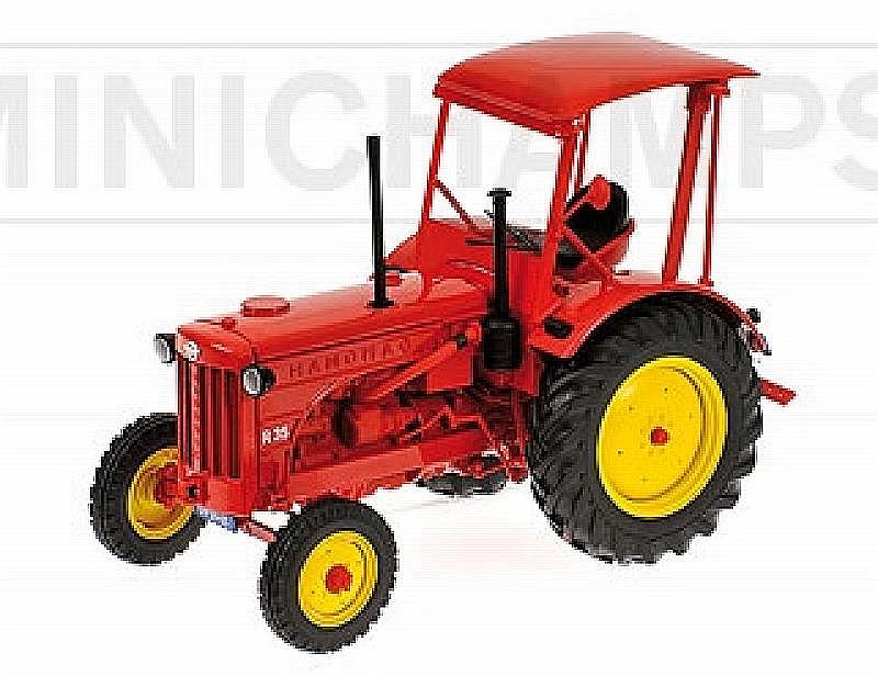 Trattore Agricolo Hanomag R35 Farm Tractor With Roof 1955 Red by minichamps