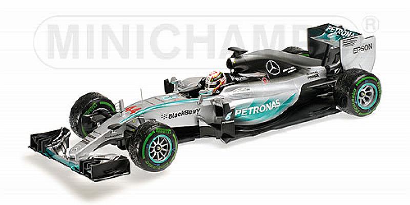 Mercedes W06 AMG Hybrid Winner GP USA 2015 World Champion Lewis Hamilton by minichamps