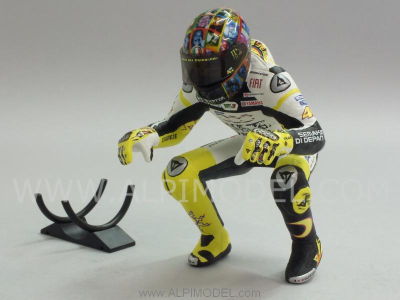Valentino Rossi Figurine With Stand #1 Wide Laguna Seca Motogp 2010 by minichamps