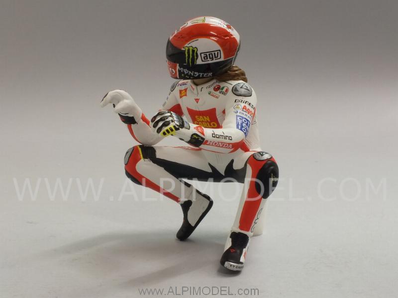 Marco Simoncelli figure 'hanging off' MotoGP 2011 by minichamps