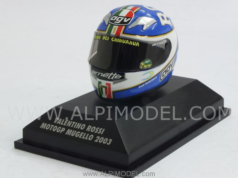 Helmet AGV MotoGP Mugello 2003 Valentino Rossi  (1/8 scale - 3cm) by minichamps