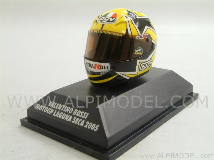Helmet AGV Valentino Rossi Laguna Seca World Champion Motogp 2005 (1/8 scale - 3cm) by minichamps