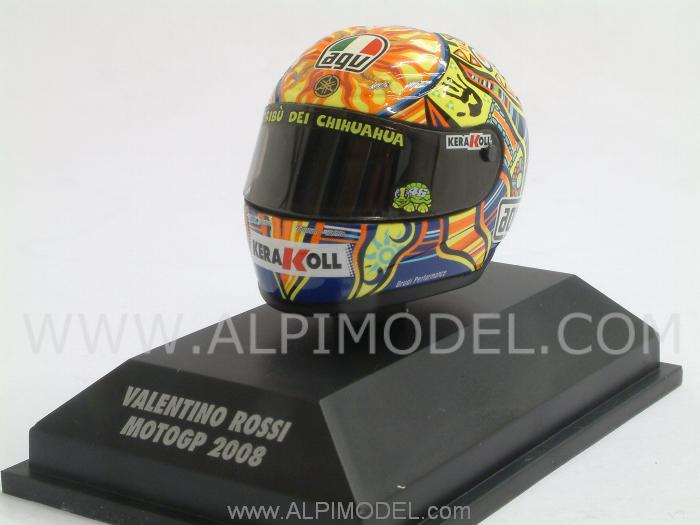 Helmet  AGV Valentino Rossi MotoGP 2008 (1/8 scale - 3cm) by minichamps