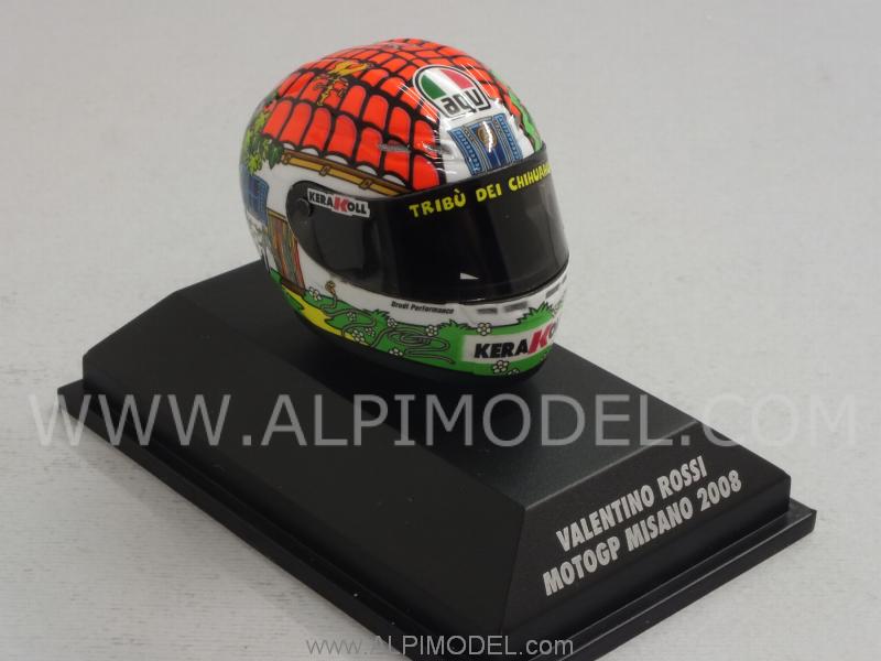 Helmet AGV MotoGP Misano 2008 Valentino Rossi (1/8 scale - 3cm) - minichamps