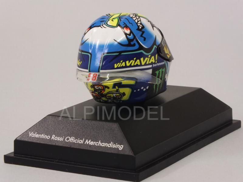 Helmet AGV MotoGP Misano 2015 Valentino Rossi (1/8 scale - 3cm) - minichamps