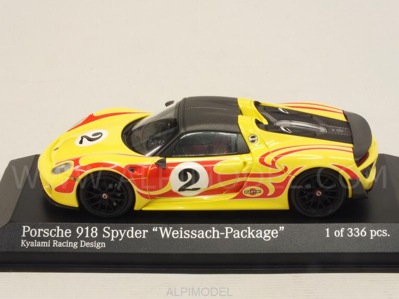 Porsche 918 Spyder Weissach Package Kyalami Racing Design 2015 (Yellow) - minichamps