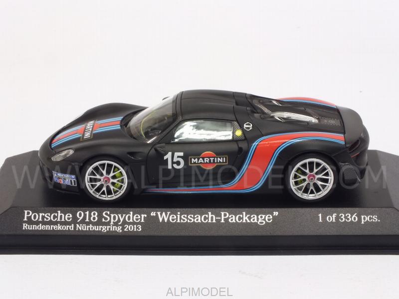 Porsche 918 Spyder Weissach Package - Martini 2013 Lap Record Nurburgring - minichamps