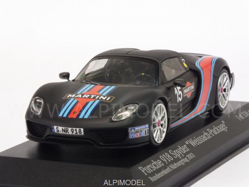 Porsche 918 Spyder Weissach Package - Martini 2013 Lap Record Nurburgring by minichamps