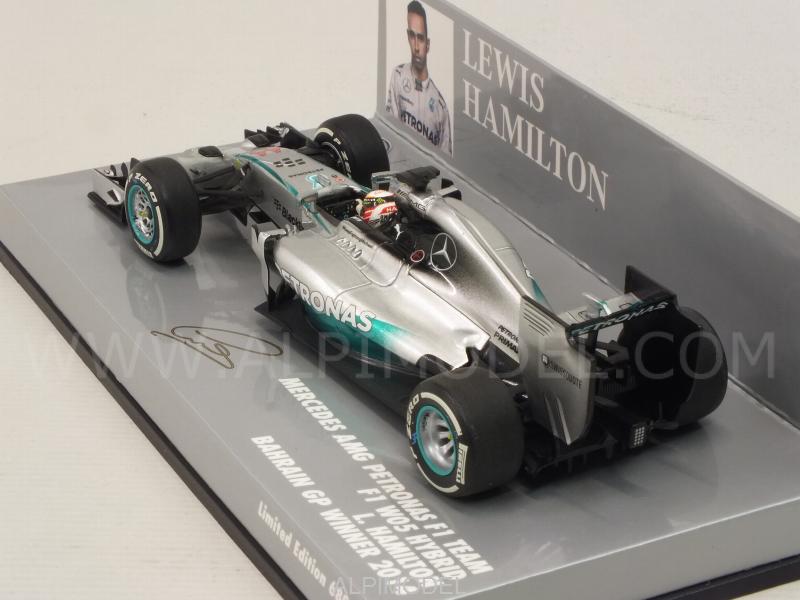 Mercedes W05 AMG Hybrid Winner GP Bahrain 2014 World Champion Lewsi Hamilton - minichamps