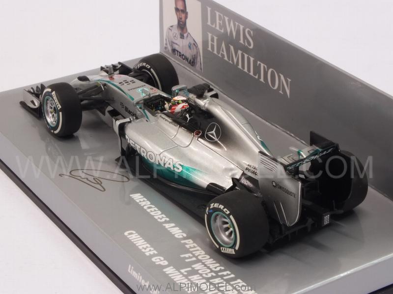 Mercedes W05 AMG Winner GP China 2014 World Champion Lewis Hamilton - minichamps