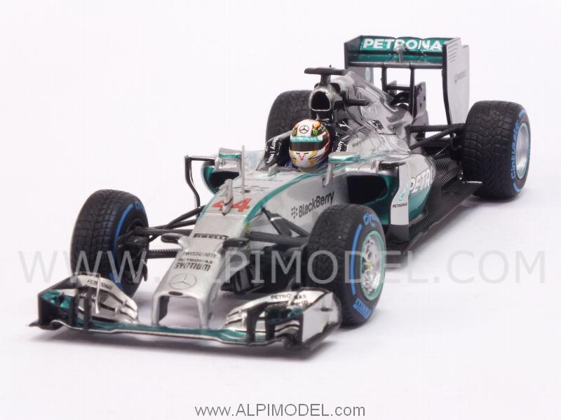 Mercedes W05 AMG F1 Hybrid Winner GP Japan 2014 World Champion Lewis Hamilton (rain tyres) by minichamps