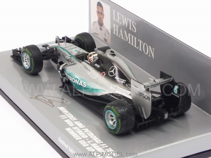 Mercedes W06 AMG Hybrid Winner GP USA 2015  World Champion Lewis Hamilton - minichamps