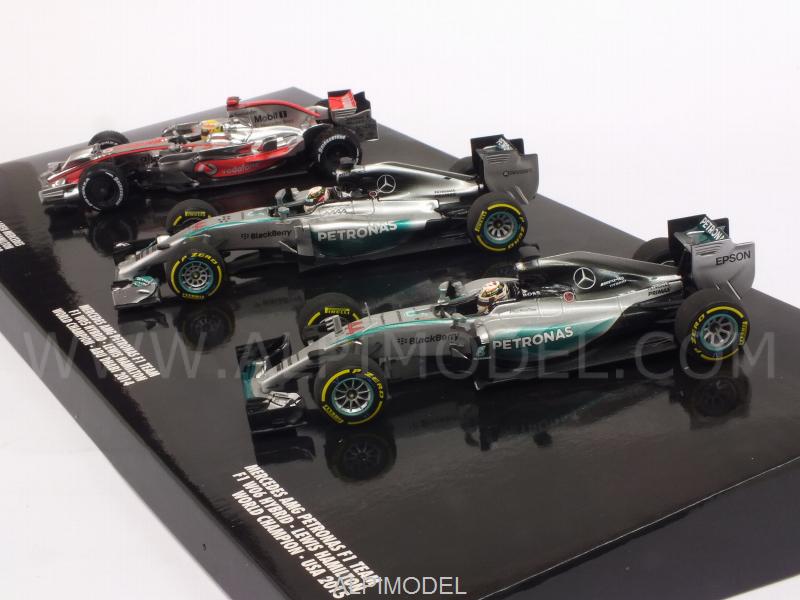 McLaren - Mercedes Lewis Hamilton World Champion Formula 1 Triple Set 2008- 2014- 2015 - minichamps