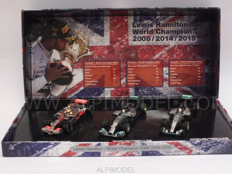 McLaren - Mercedes Lewis Hamilton World Champion Formula 1 Triple Set 2008- 2014- 2015 - minichamps