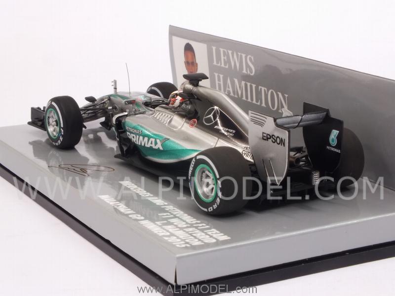Mercedes W06 Hybrid GP Malaysia 2015 World Champion Lewis Hamilton - minichamps