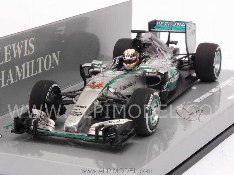Mercedes W06 Hybrid GP Malaysia 2015 World Champion Lewis Hamilton by minichamps