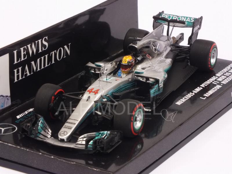 Mercedes W08 AMG #44 GP Russia 2017 World Champion Lewis Hamilton  (HQ resin) - minichamps
