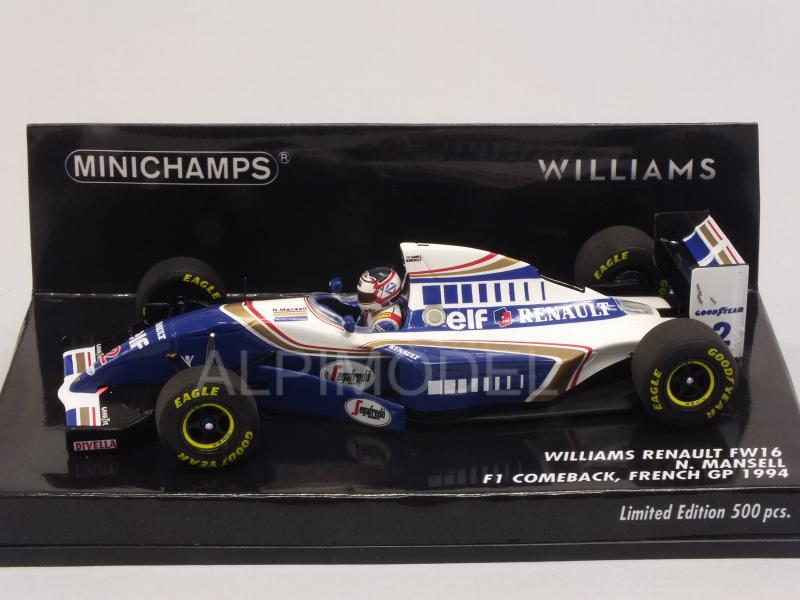 Williams FW16 Renault #2 GP France 1994 Nigel Mansell F1 Comeback - minichamps