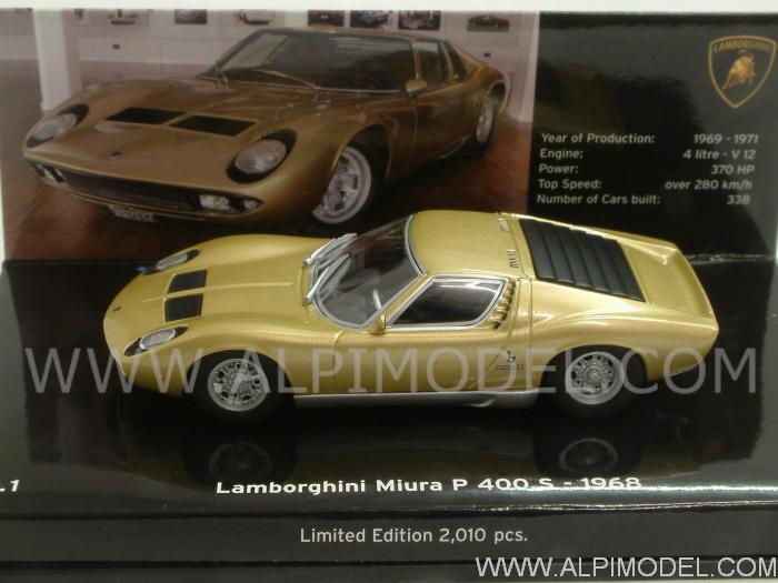 Lamborghini Miura P400S 1968 (Gold) Lamborghini Museum Series by minichamps