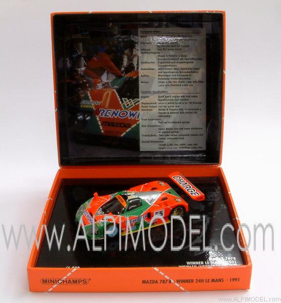 Mazda 787B Winner 24h Le Mans 1991 Weidler - Herbert - Gachot (Gift box) Limited Edition - minichamps