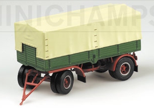 Truck Trailer Canvas 1946 for MAN F8 (Green & Red) by minichamps