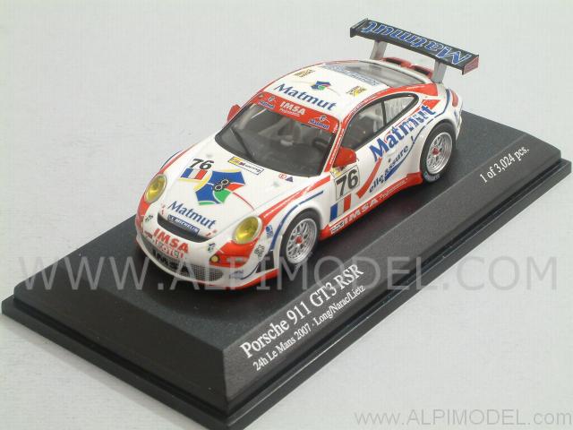 Porsche 911 GT3 RSR Narac 24h Le Mans 2007 1/64 by minichamps