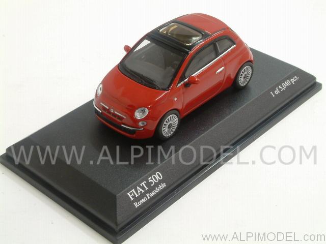 Fiat 500 2007 (Rosso Pasodoble) (1/64 scale - 5cm) by minichamps