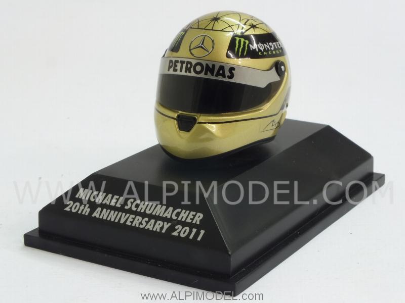 Helmet Michael Schumacher 20th Anniversary GP Spa 2011 (Minichamps- Schuberth) (1/8 scale- 3cm) by minichamps