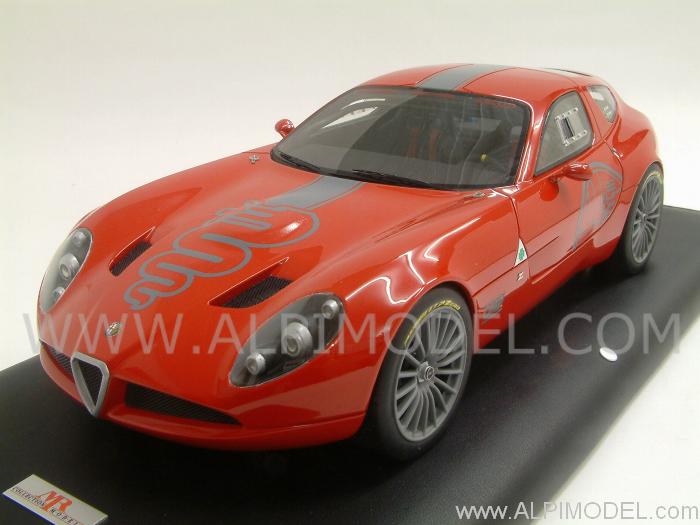 Alfa Romeo TZ3 2010 1/18 (Red) - gift box- leather base by mr-collection