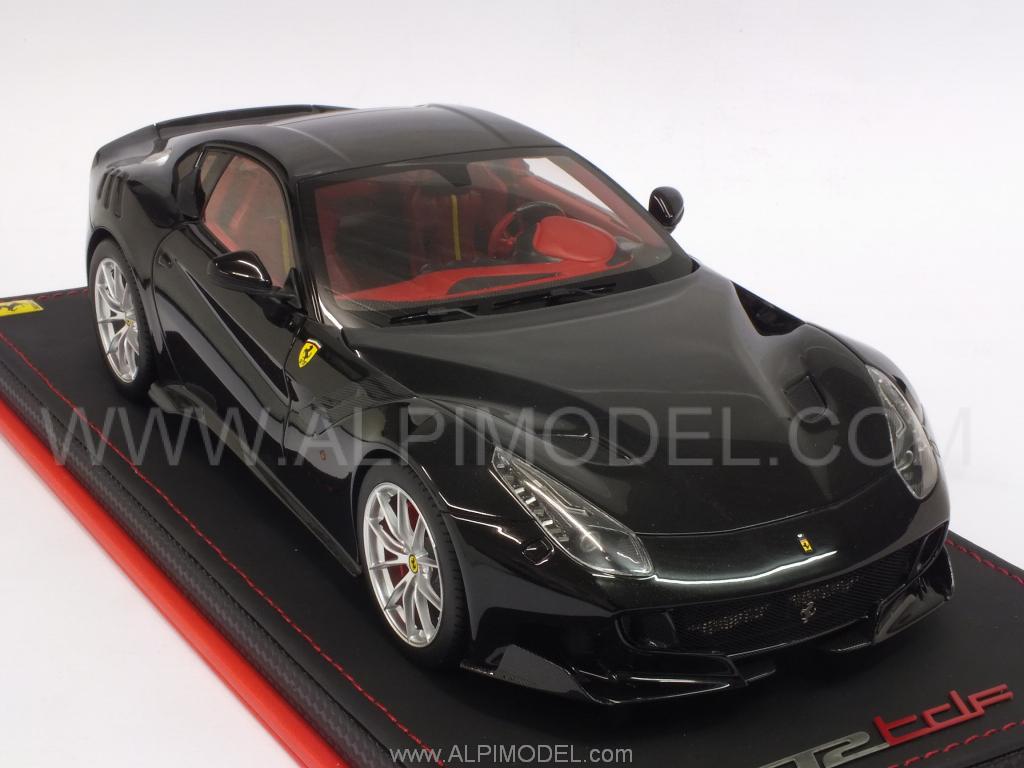 Ferrari F12 TDF 2016 (Nero Daytona) with display case - mr-collection