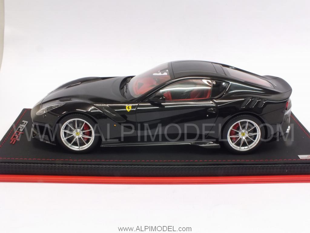 Ferrari F12 TDF 2016 (Nero Daytona) with display case - mr-collection