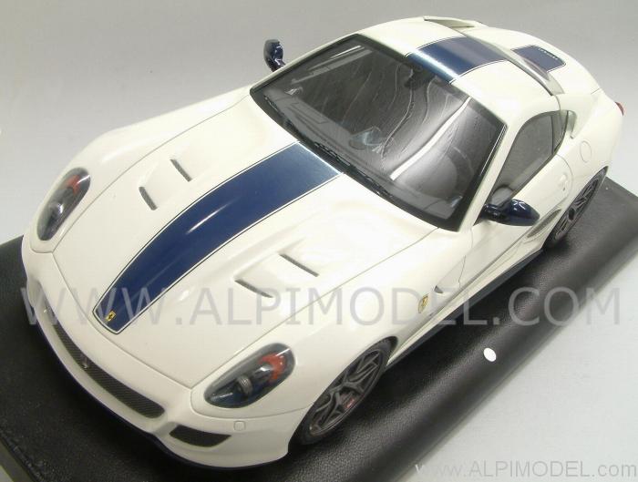 Mr Collection Fe03d Ferrari 599 Gto 118 Scale Bianco Avusblue Stripe